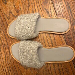 Gabriela Hearst LIGHT GREY BALLAST SLIDE CASHMERE LAMB CALF  9.5B / 39.5EU